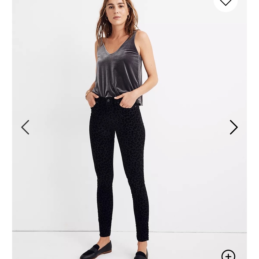 Madewell 9” mid-rise skinny jeans flocked leopard